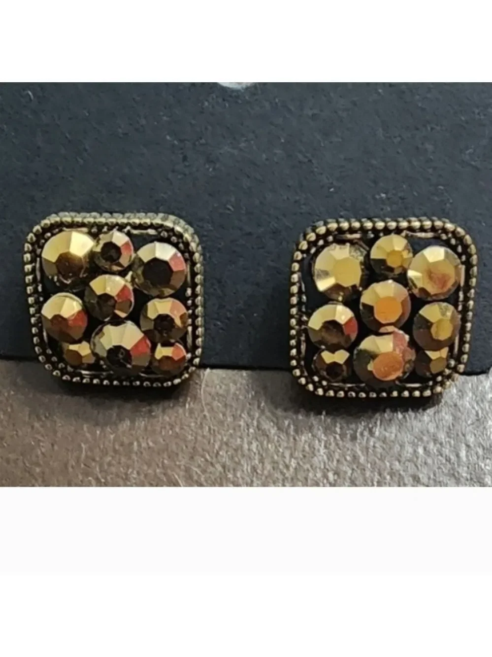 💥4 for $20💥Gold Crystal Square Stud Earrings